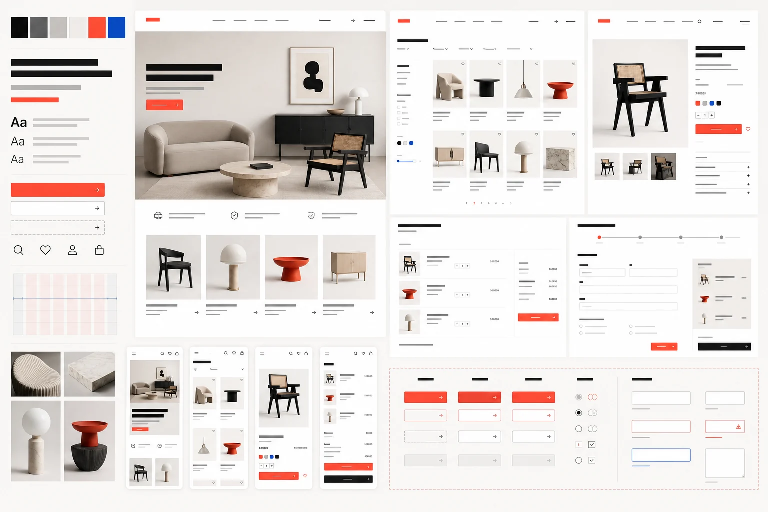 Responsive ecommerce website interface
